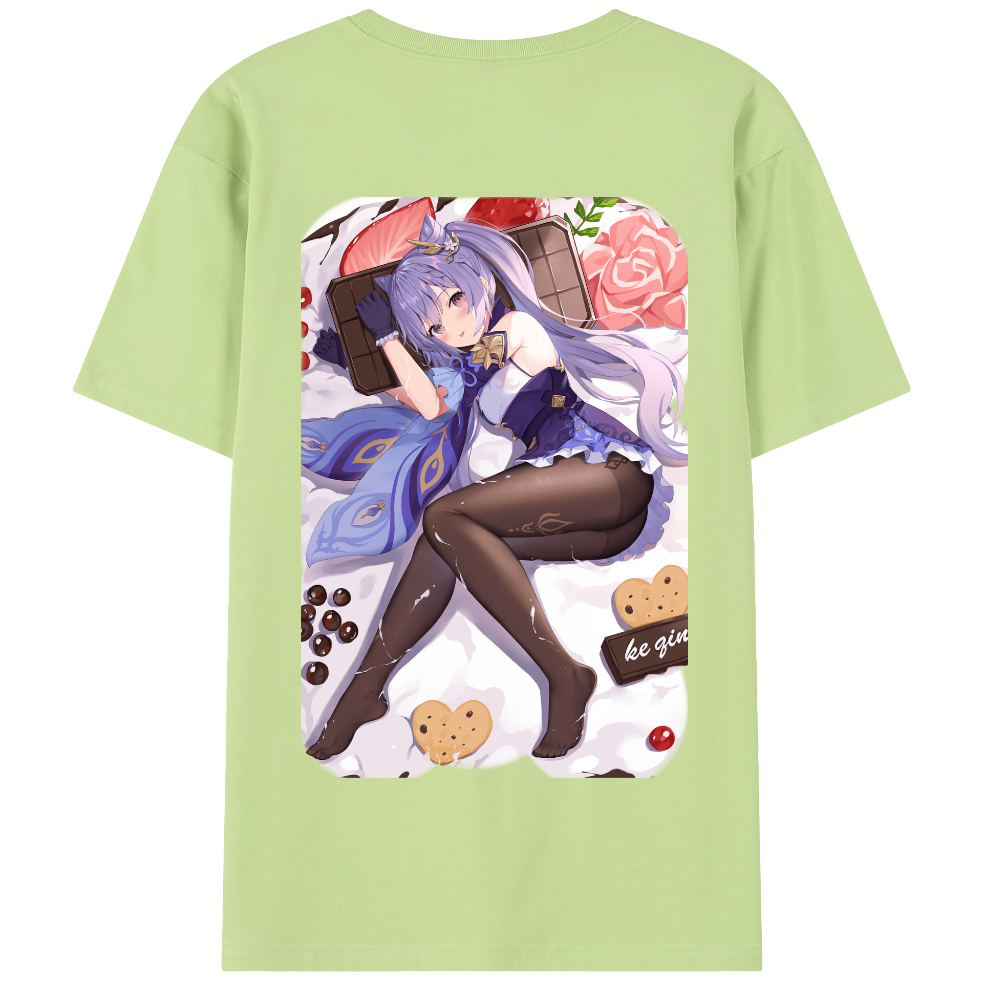げんし神 刻晴 こくせい genshin Kokusei 綿100％半袖Tシャツ（背面プリント）